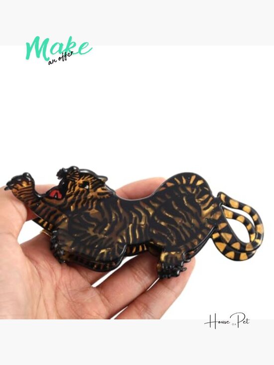 Acrylic Tiger Claw Hair Clip for Women, Funny Animal Barrettes